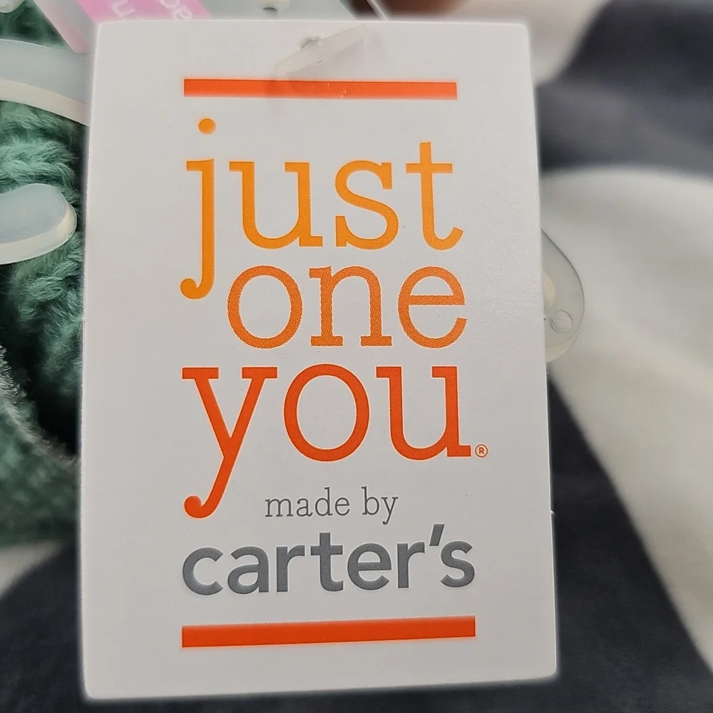 I NWT Newborn Booties Carters Just One You Baby 🦖Green Dinosaur Tricerotop